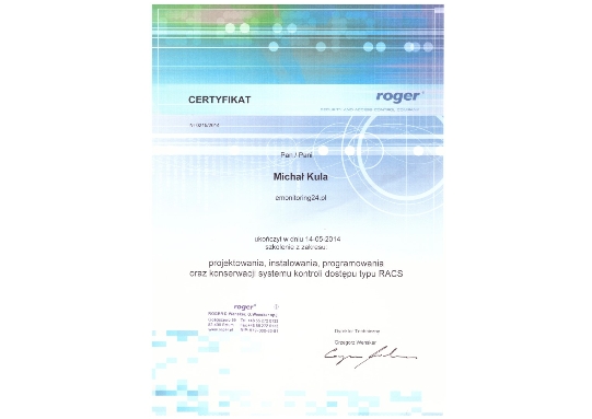 Certyfikat Kwalifikacji Roger